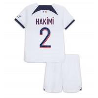 Fotballdrakt Barn Paris Saint-Germain Achraf Hakimi #2 Bortedraktsett 2023-24 Kortermet (+ Korte bukser)